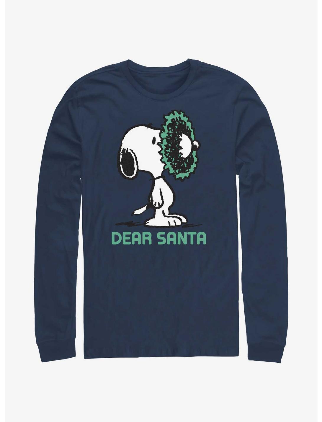Peanuts Snoopy Dear Santa Long-Sleeve T-Shirt, NAVY, hi-res