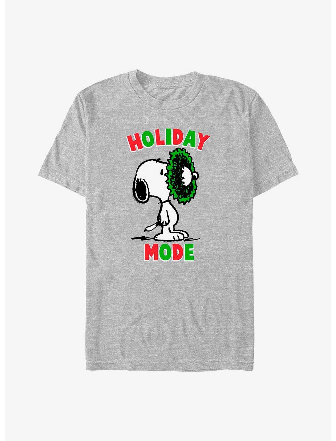 Peanuts Holiday Mode Snoopy Wreath T-Shirt, ATH HTR, hi-res