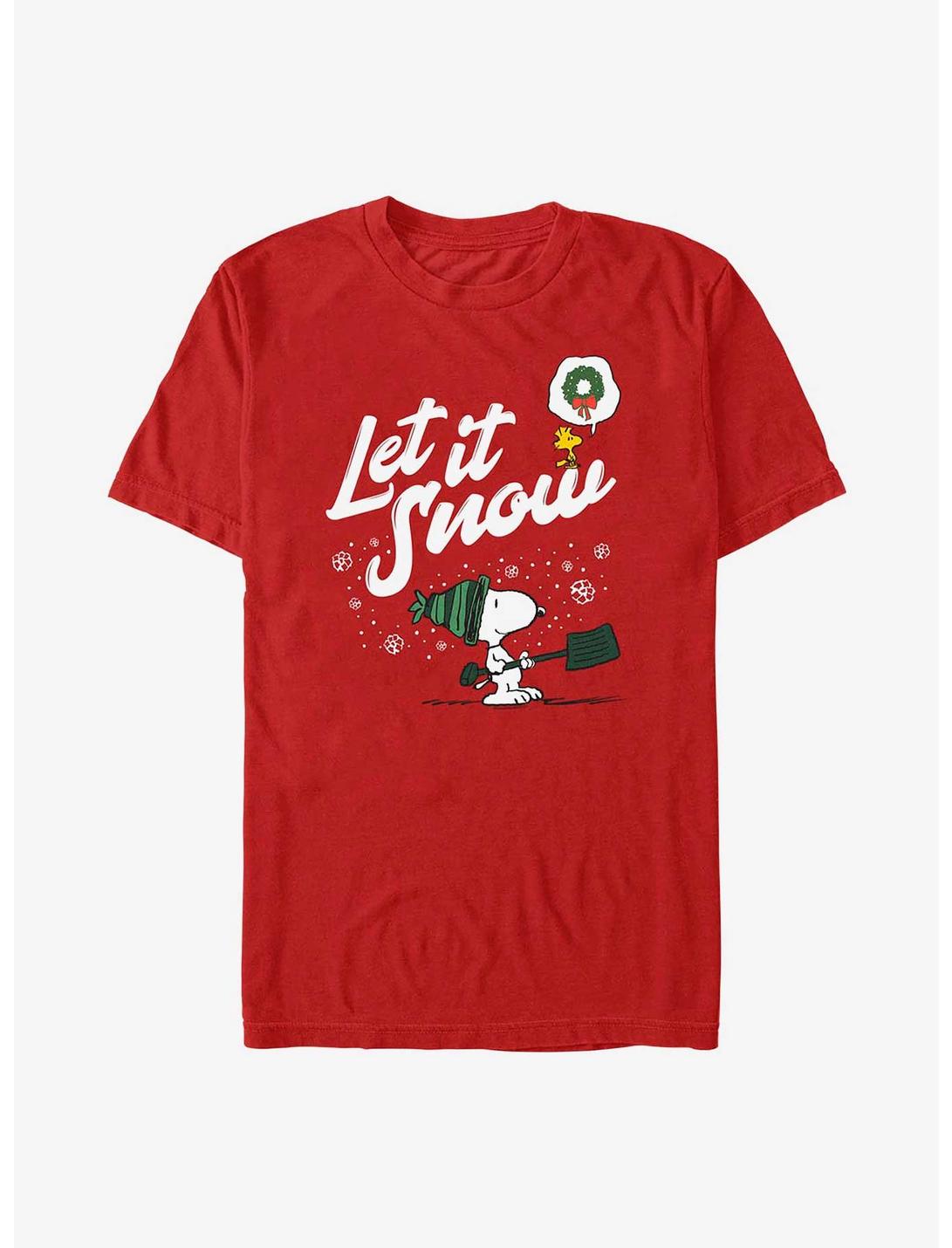 Peanuts Snoopy Let It Snow T-Shirt, RED, hi-res