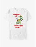Peanuts Snoopy Tangled In Christmas Spirit T-Shirt, WHITE, hi-res