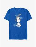 Peanuts Snowflakes Snoopy T-Shirt, ROYAL, hi-res