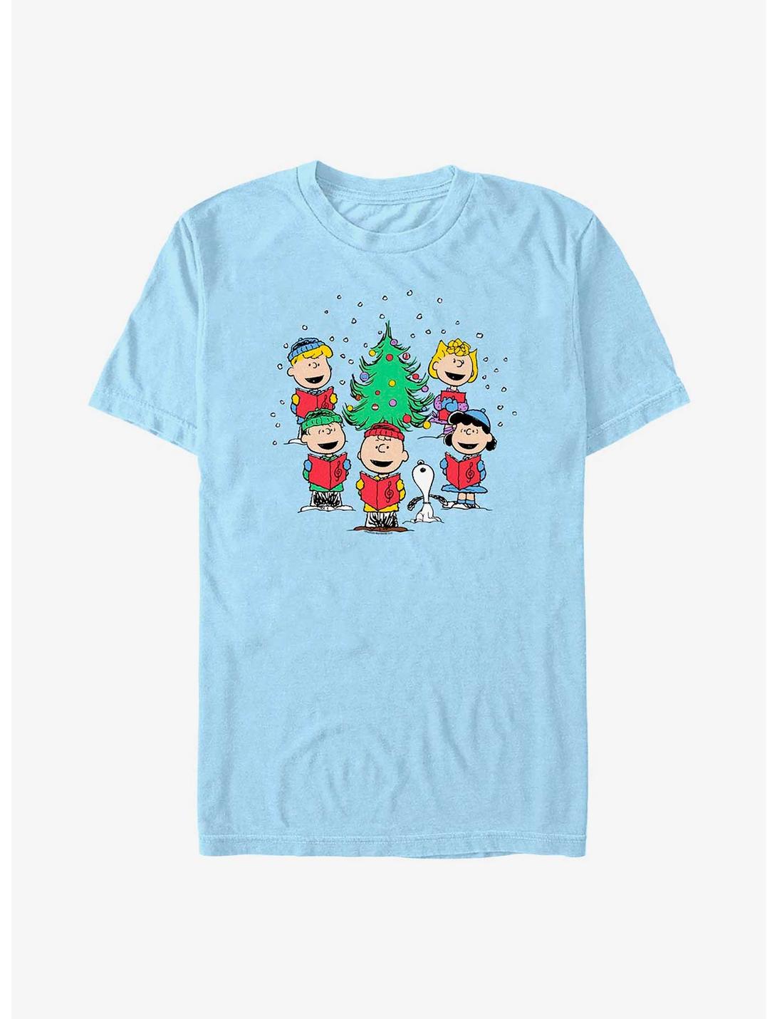 Peanuts Snoopy and Friends Christmas Caroling T-Shirt, LT BLUE, hi-res