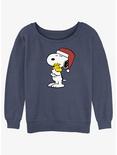 Peanuts Snoopy & Woodstock Holiday Hugs Girls Slouchy Sweatshirt, BLUEHTR, hi-res