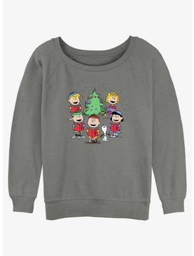 Peanuts Snoopy and Friends Christmas Caroling Girls Slouchy Sweatshirt, , hi-res