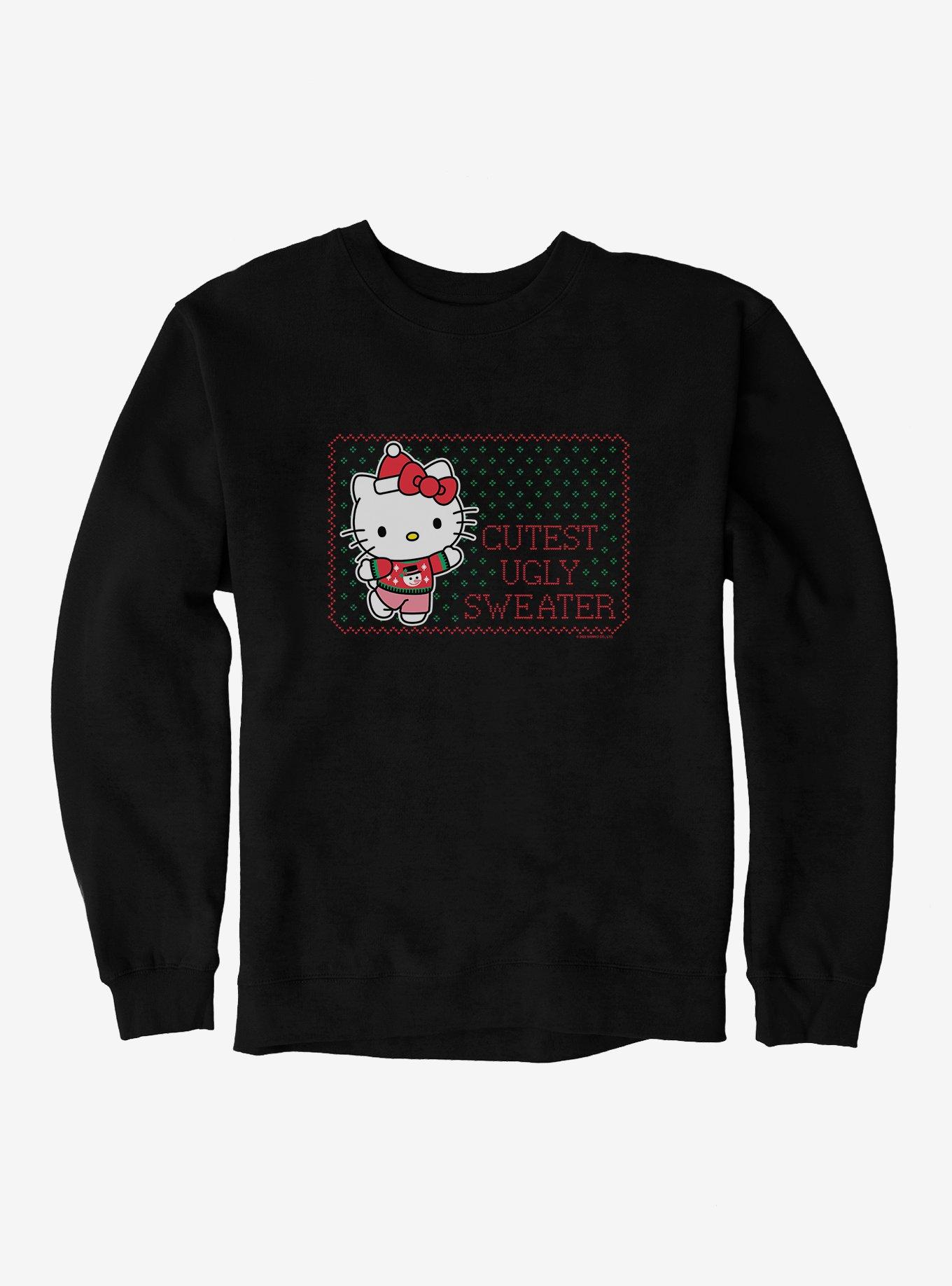 Hello Kitty Ladies/Juniors Knit Crop Ugly Christmas Sweater 