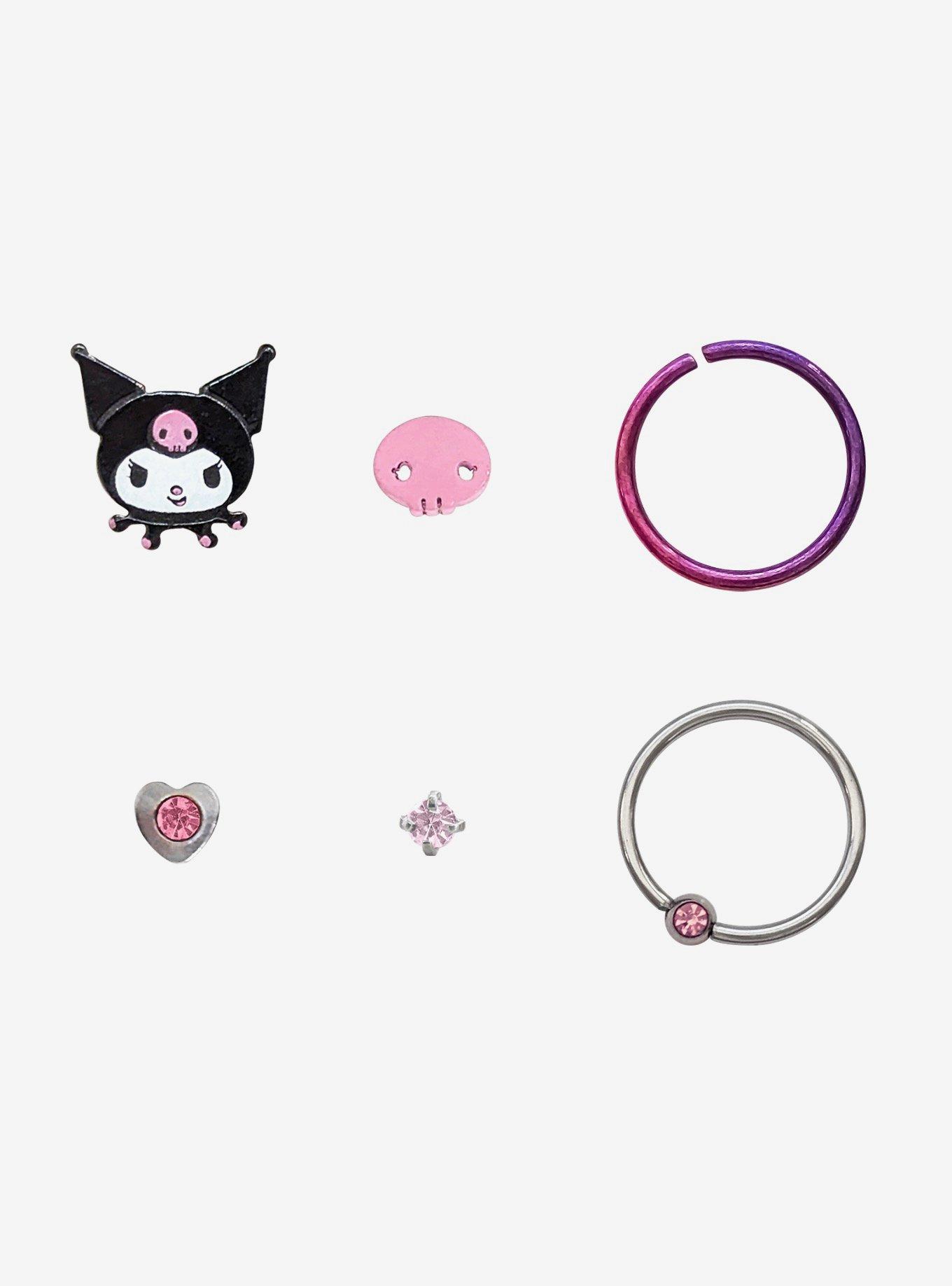 Brown hair with eyebrow piercing with hello kitty choker - Playground