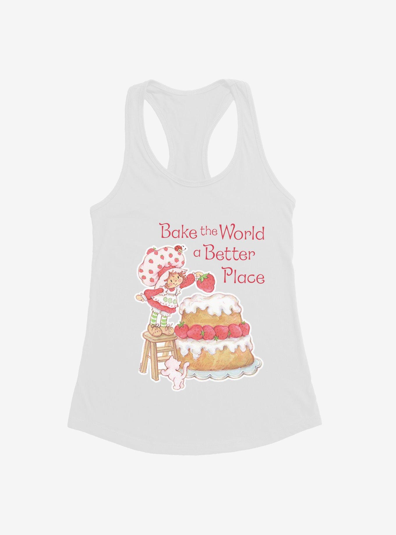 Strawberry Shortcake Bake The World A Better Place Girls Tank, WHITE, hi-res