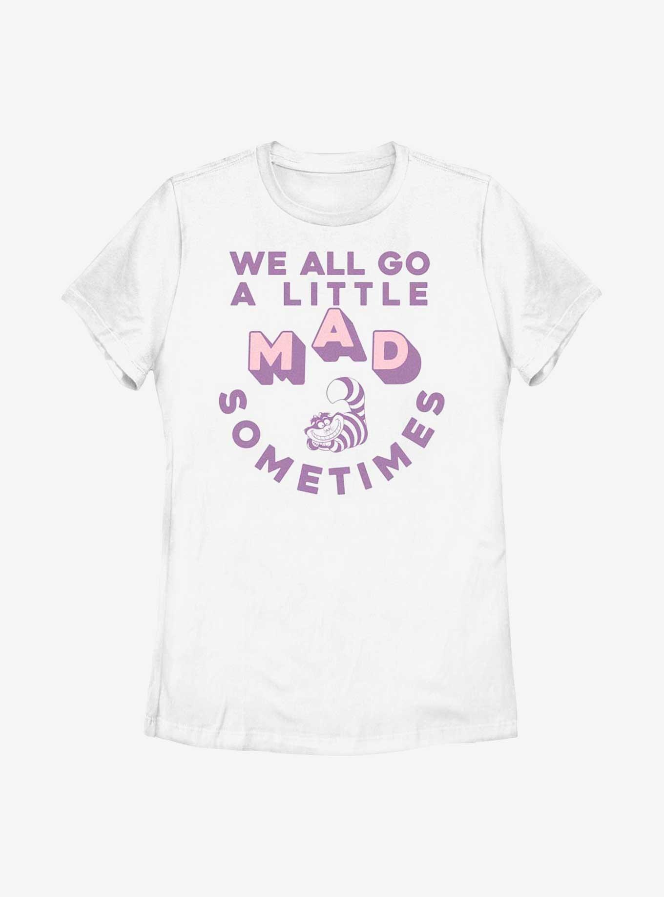 Disney Alice In Wonderland A Little Mad Sometimes Womens T-Shirt, WHITE, hi-res