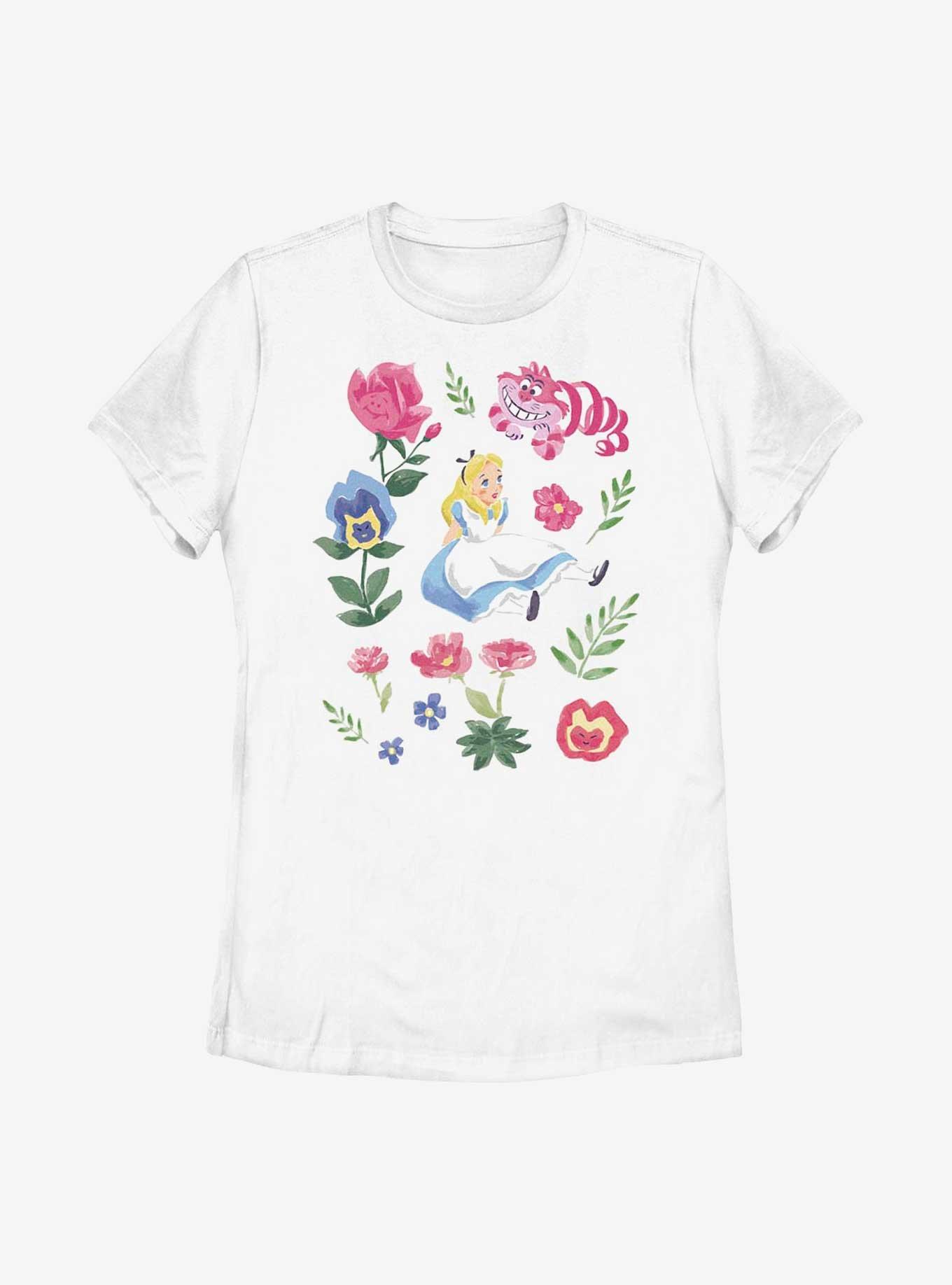 Disney Alice In Wonderland Friends Flowers Womens T-Shirt, , hi-res