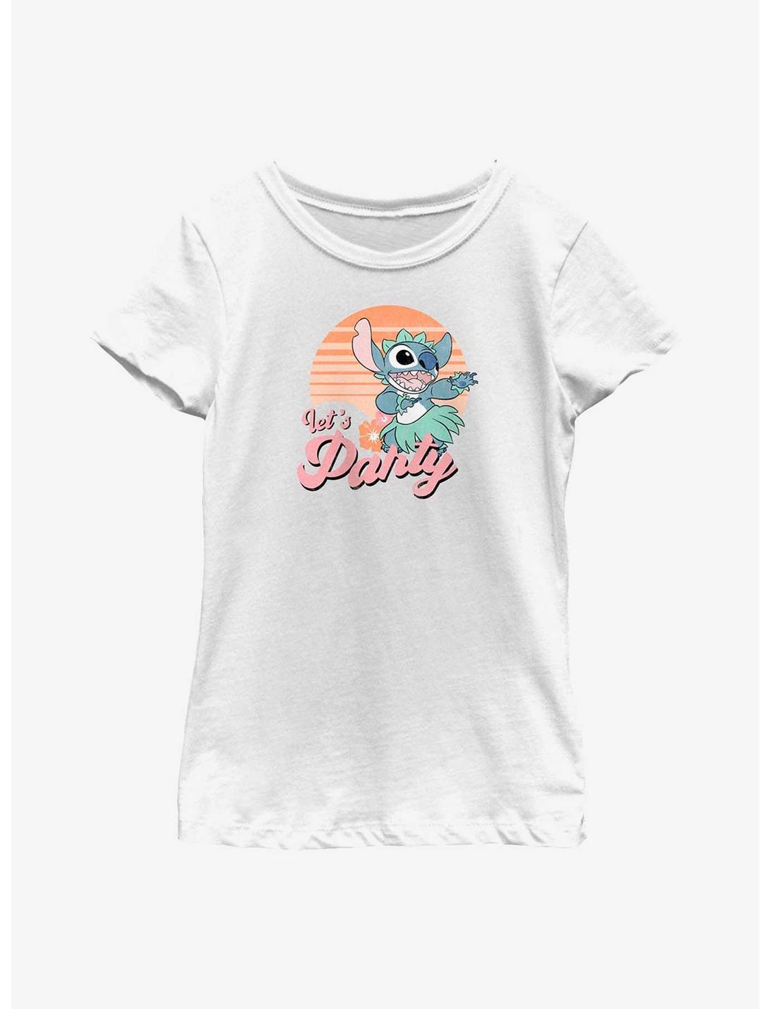 Disney Lilo & Stitch Let's Party Youth Girls T-Shirt, WHITE, hi-res