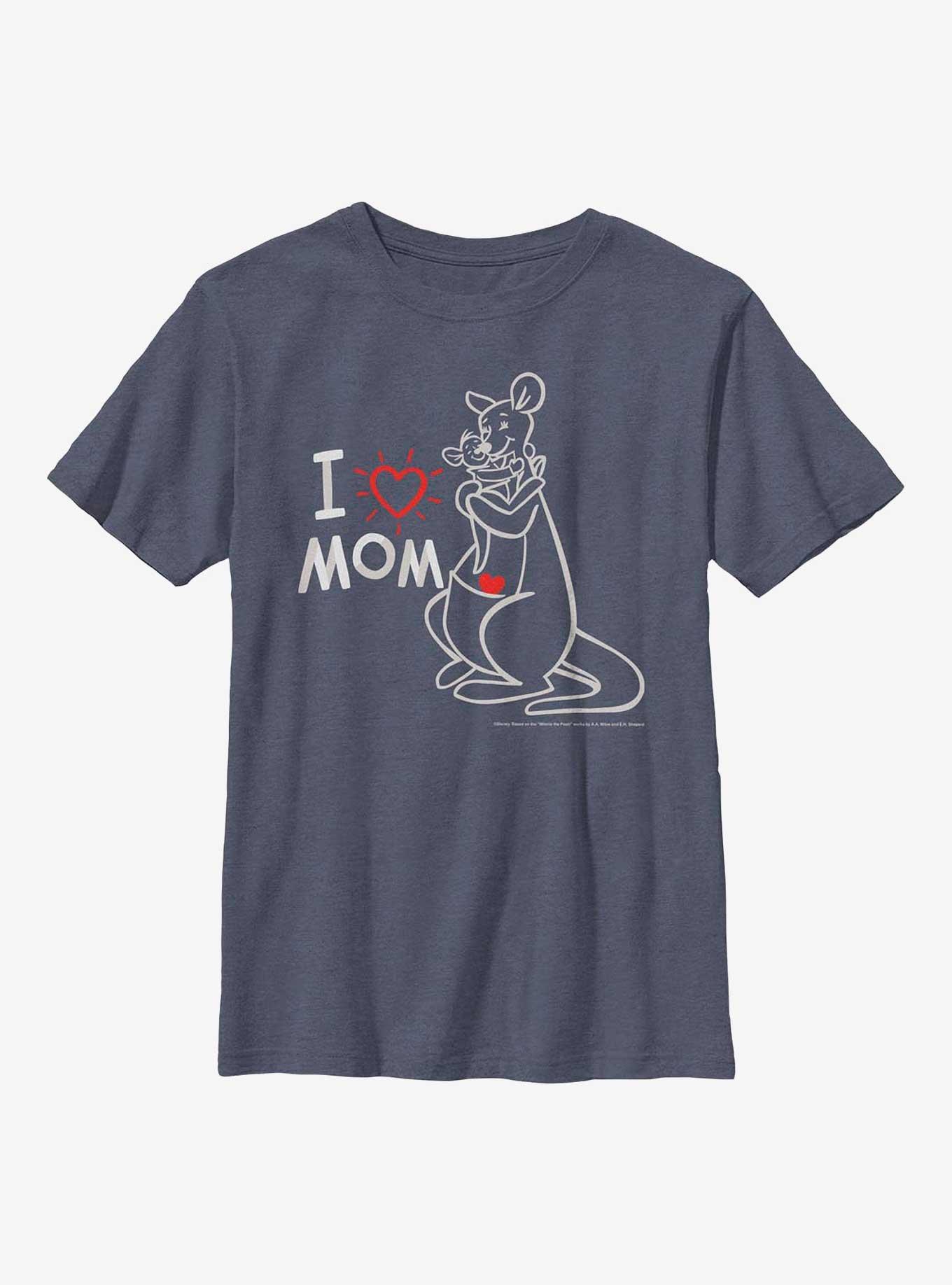 Disney Winnie The Pooh I Love Mom Youth T-Shirt, NAVY HTR, hi-res