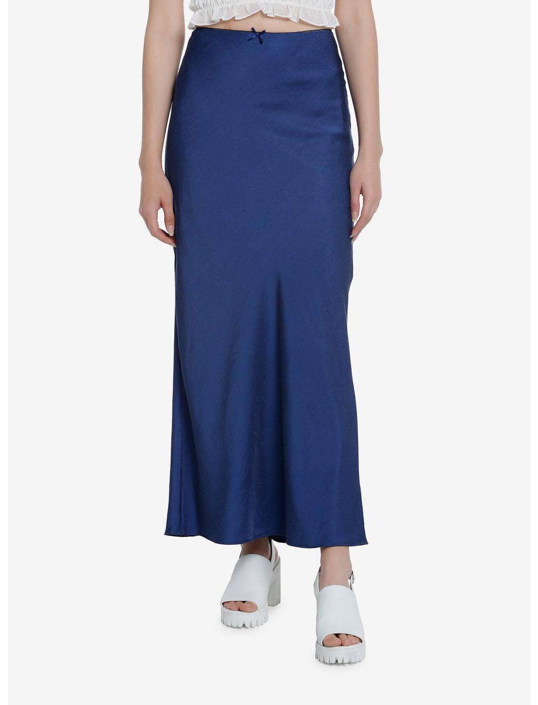 Blue Maxi Skirt, INDIGO, hi-res