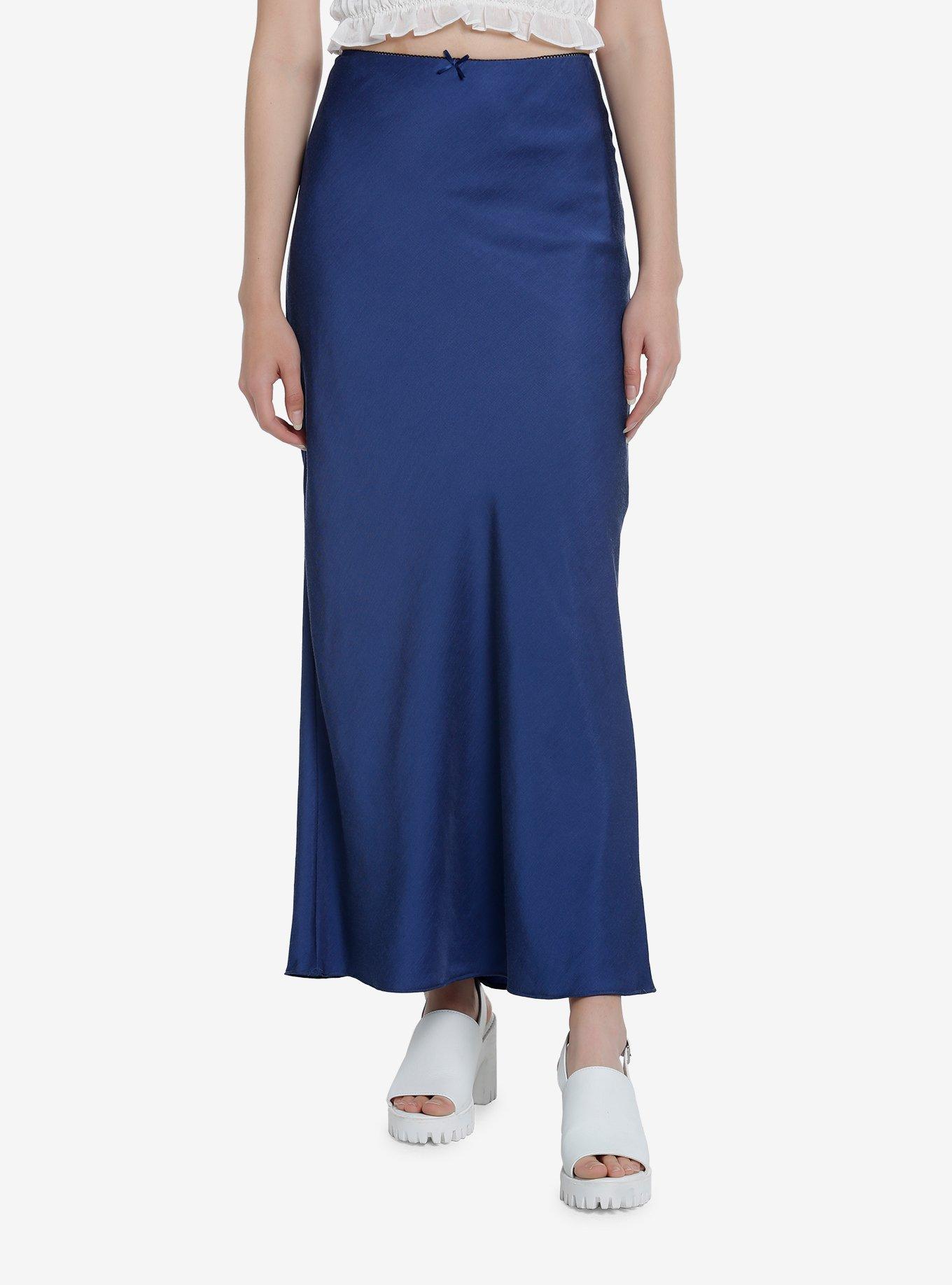 Blue Maxi Skirt, INDIGO, hi-res