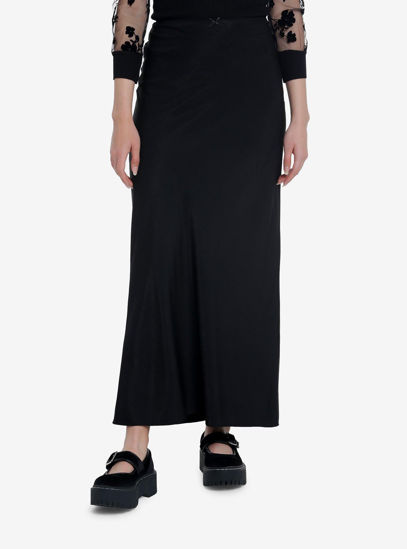 Black Maxi Skirt, BLACK, hi-res
