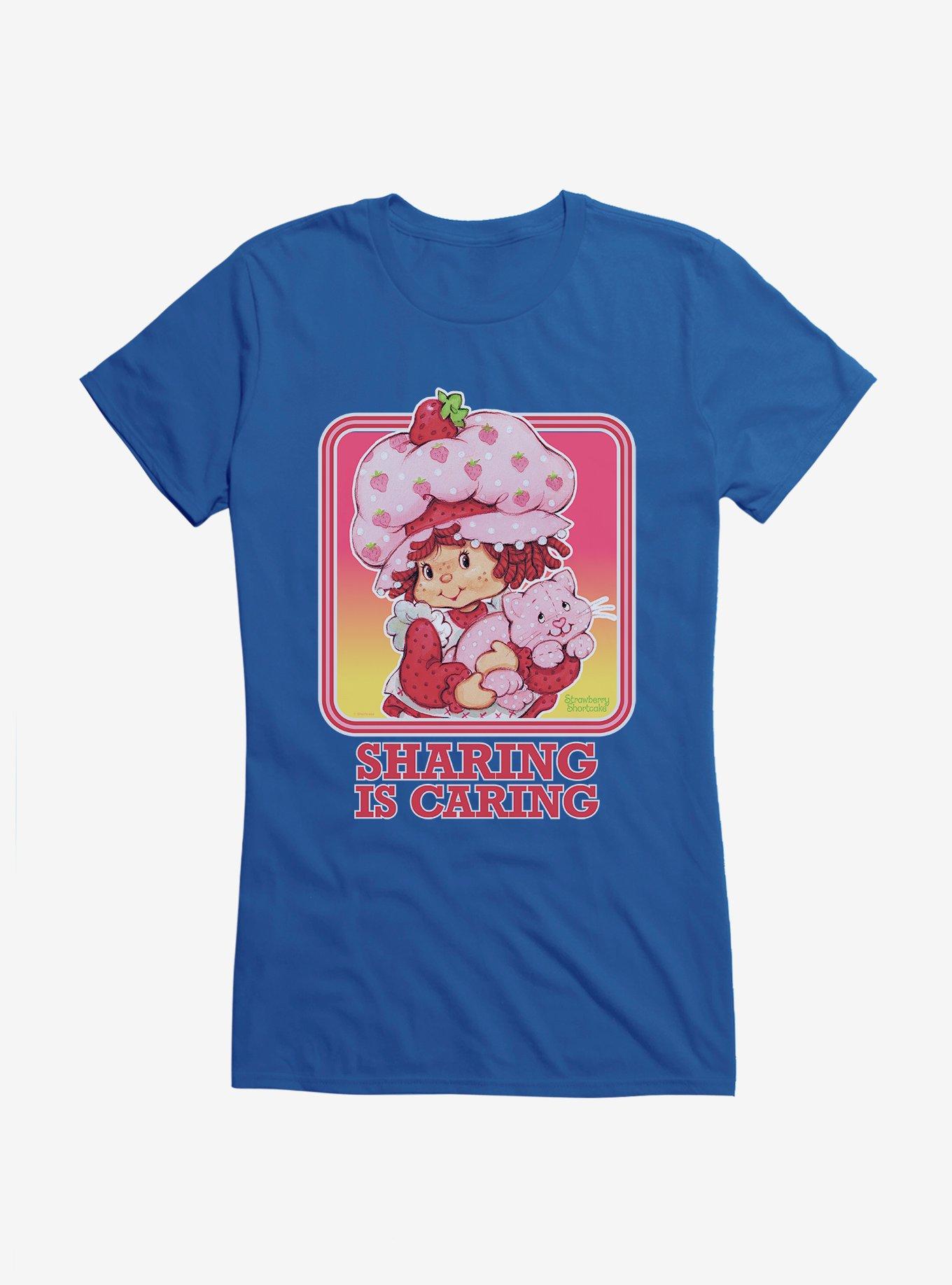 Strawberry Shortcake Vintage Sharing Is Caring Girls T-Shirt, ROYAL, hi-res