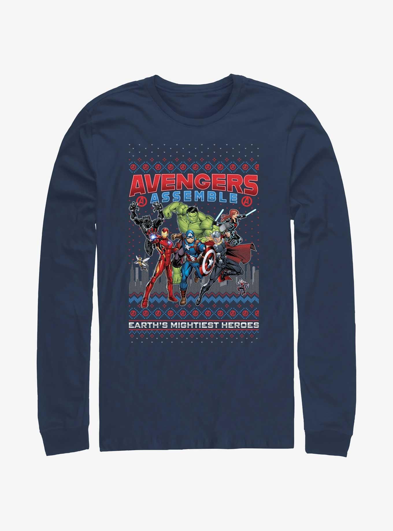 Marvel Avengers Assemble Ugly Christmas Long-Sleeve T-Shirt, , hi-res