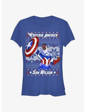 Marvel Captain America Sam Wilson Ugly Christmas Girls T-Shirt, , hi-res