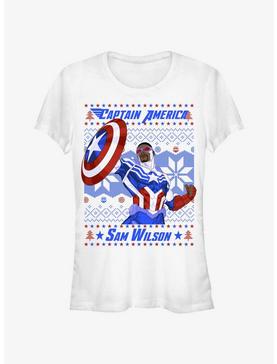 Marvel Captain America Sam Wilson Ugly Christmas Girls T-Shirt, , hi-res