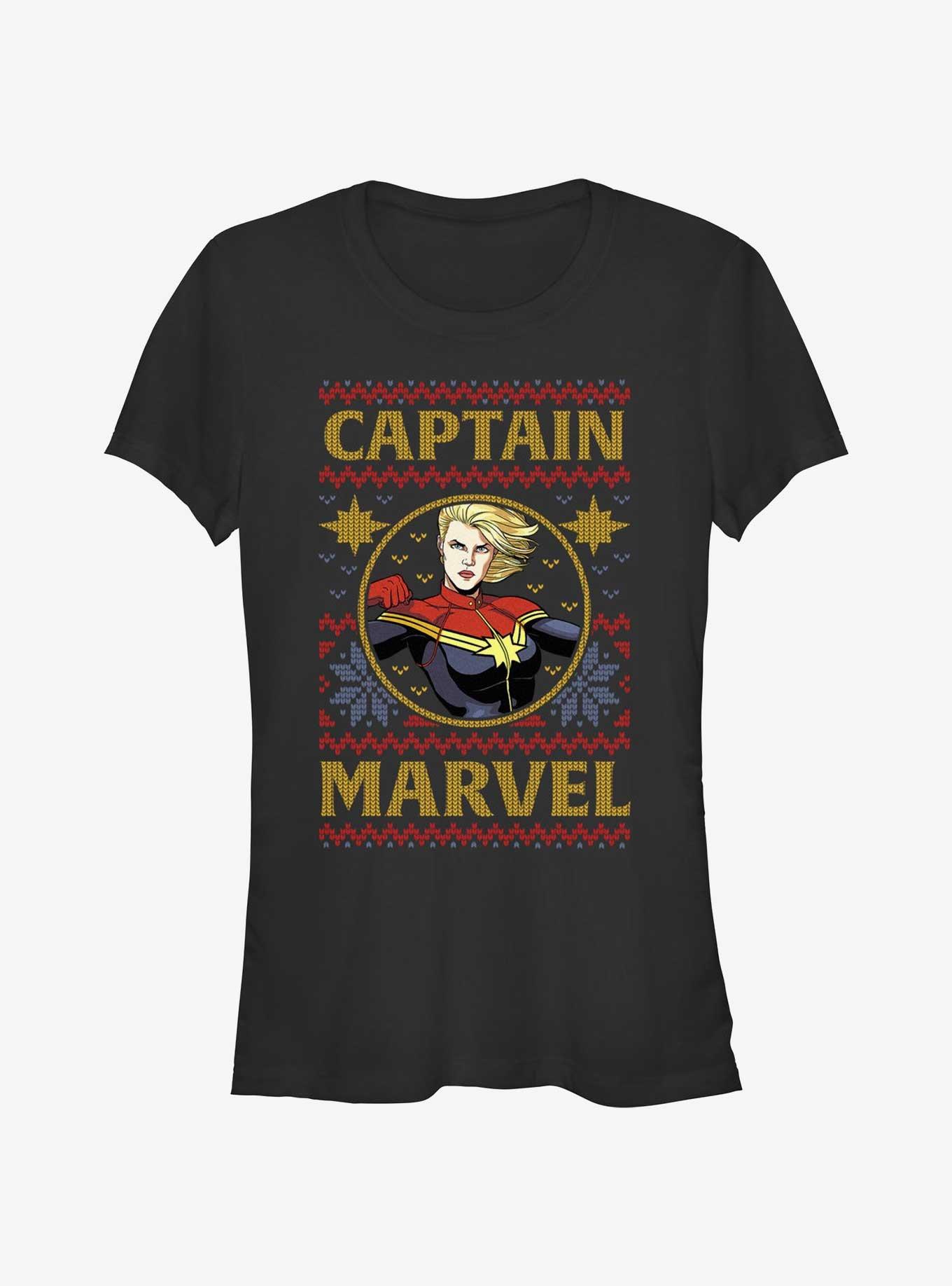 Marvel Captain Marvel Ugly Christmas Girls T-Shirt, , hi-res
