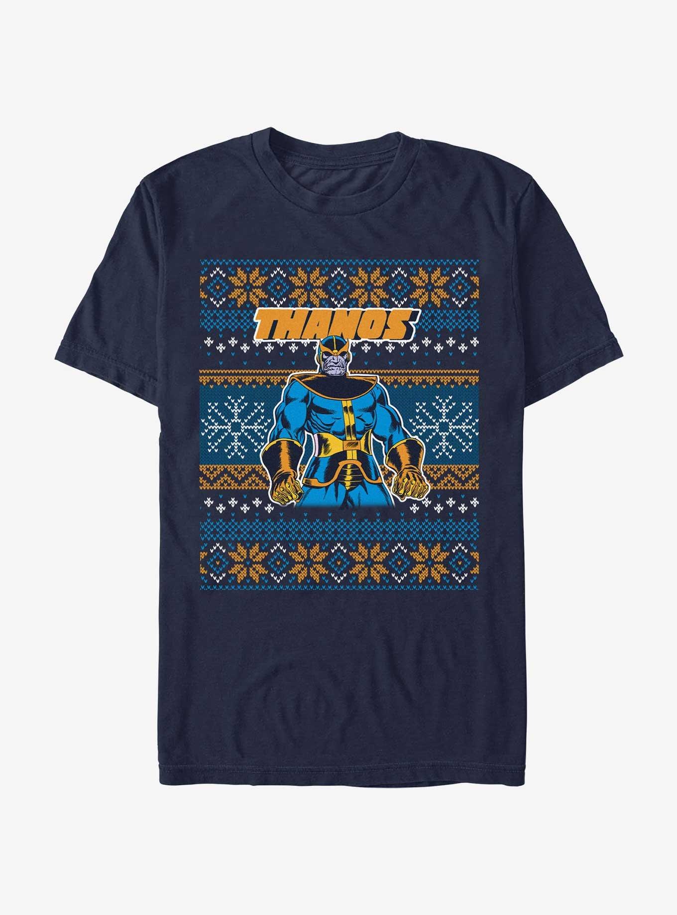 Marvel Thanos Ugly Christmas T-Shirt, NAVY, hi-res