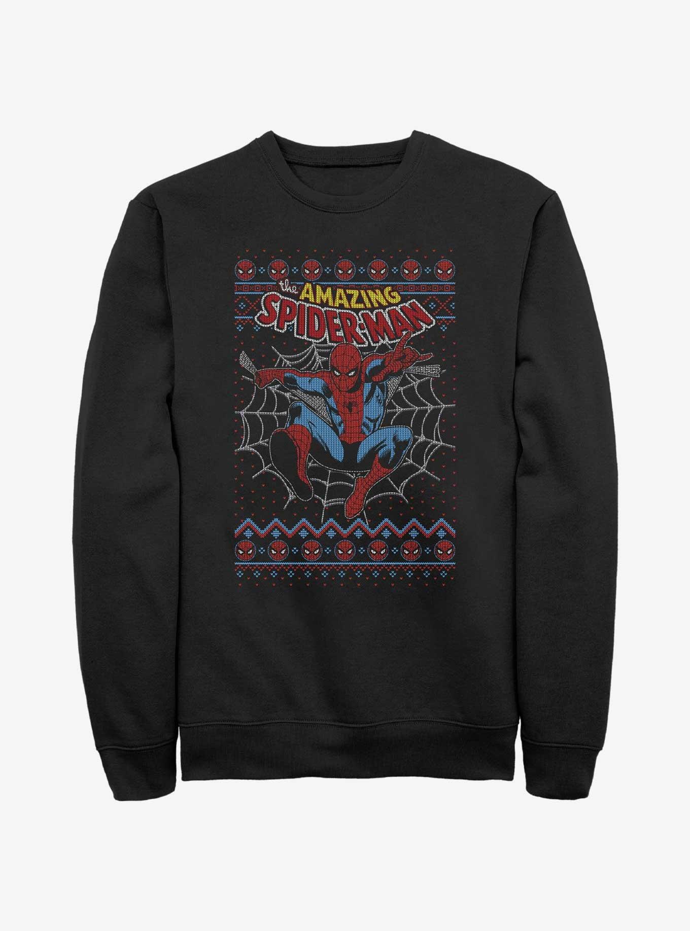 Marvel Spider-Man Web Jump Ugly Christmas Sweatshirt