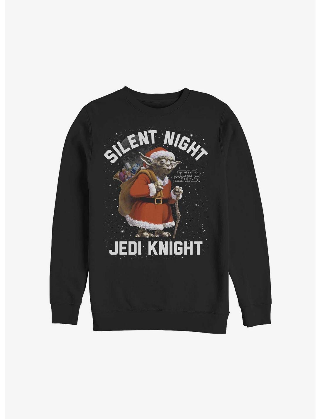 Star Wars Santa Yoda Silent Night Jedi Knight Sweatshirt, BLACK, hi-res