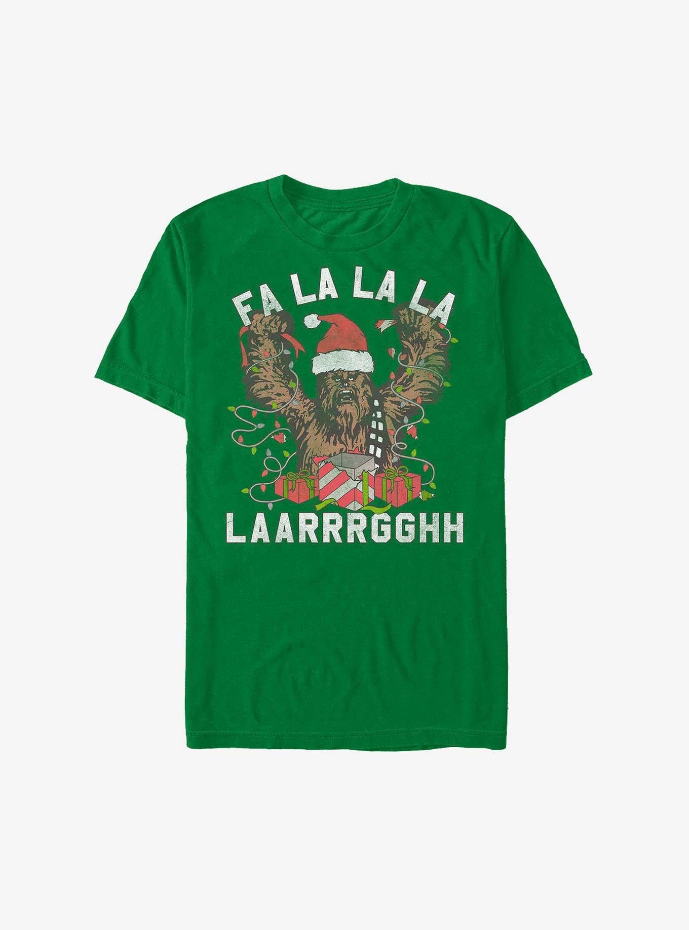 Star Wars Santa Chewie Fa La La La Largh T-Shirt, KEL HTR, hi-res