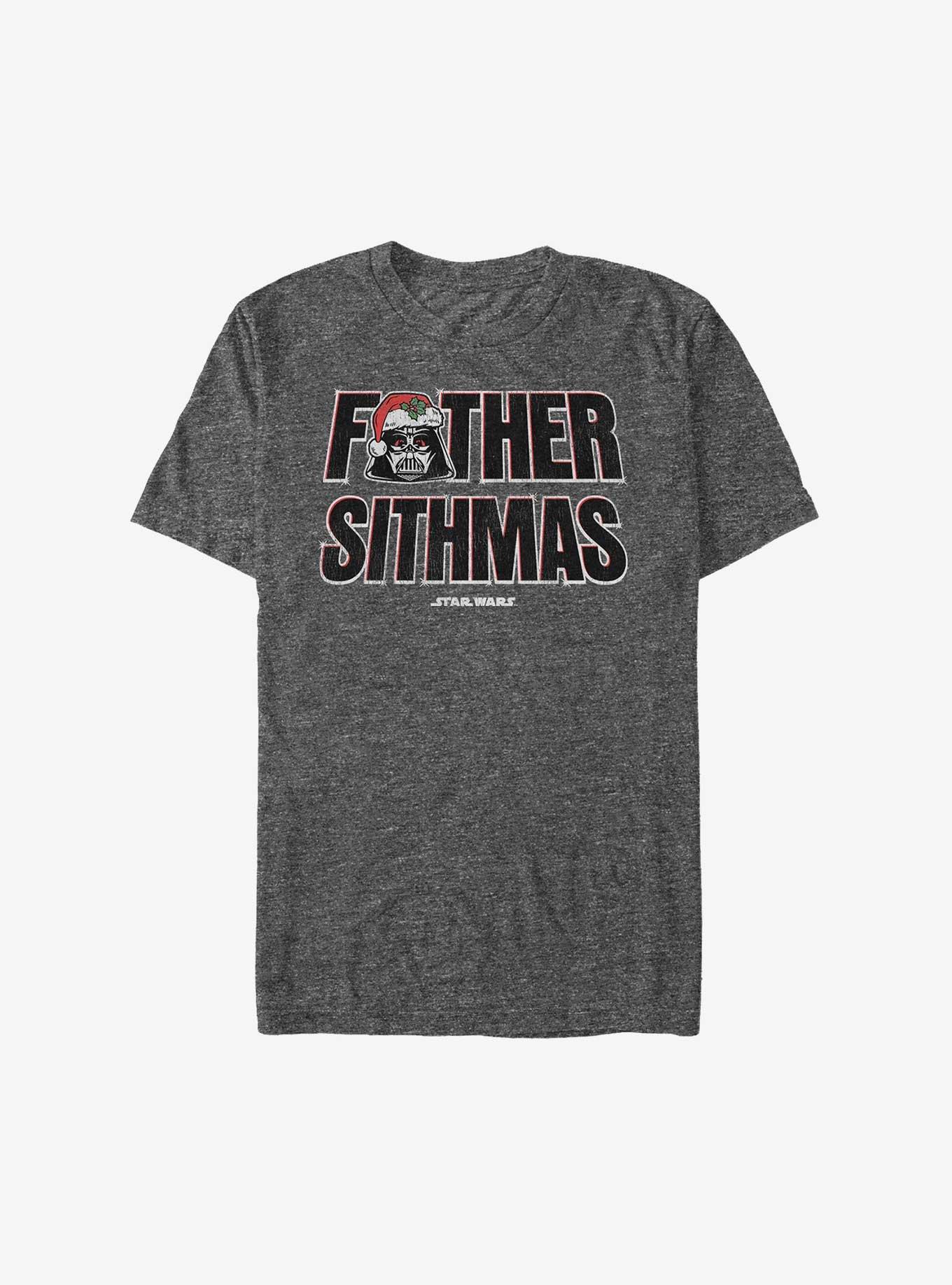 Star Wars Darth Vader Father Sithmas T-Shirt, CHAR HTR, hi-res