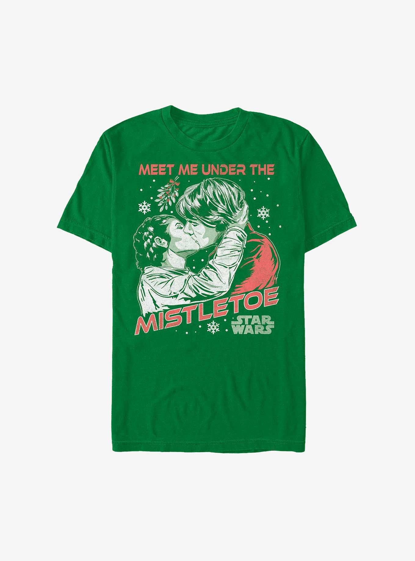 Star Wars Meet Me Under The Mistletoe Leia and Han T-Shirt, KELLY, hi-res