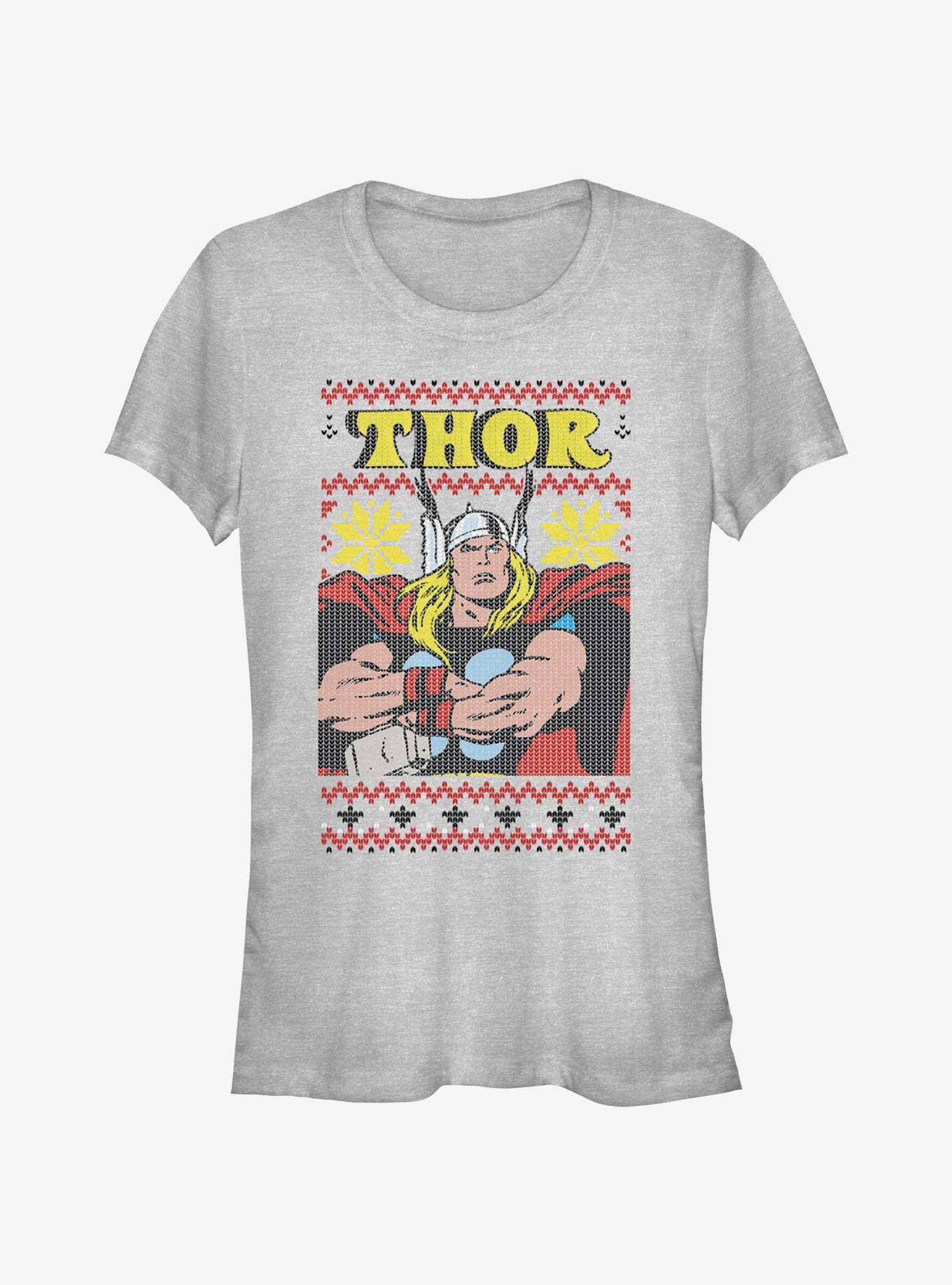 Marvel Thor Asgardian Ugly Christmas Girls T-Shirt, ATH HTR, hi-res