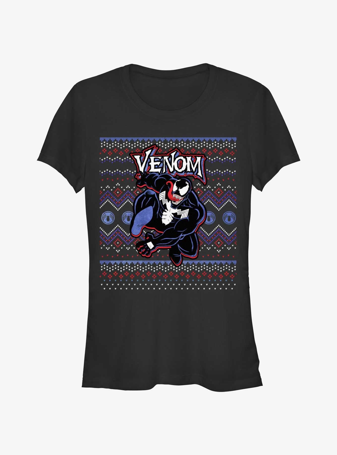 Marvel Venom Venomous Ugly Christmas Girls T-Shirt, BLACK, hi-res