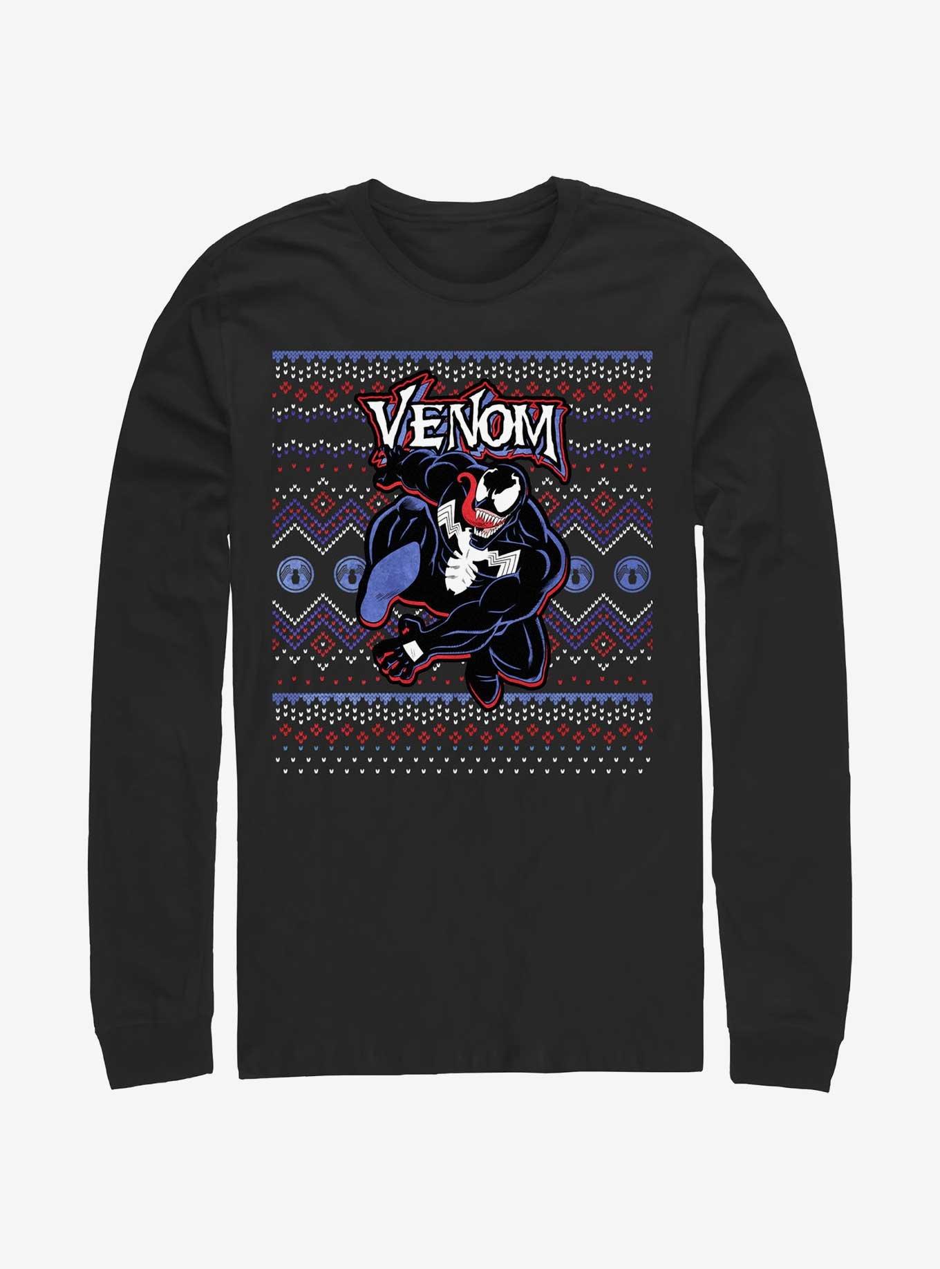 Marvel Venom Venomous Ugly Christmas Long-Sleeve T-Shirt, BLACK, hi-res