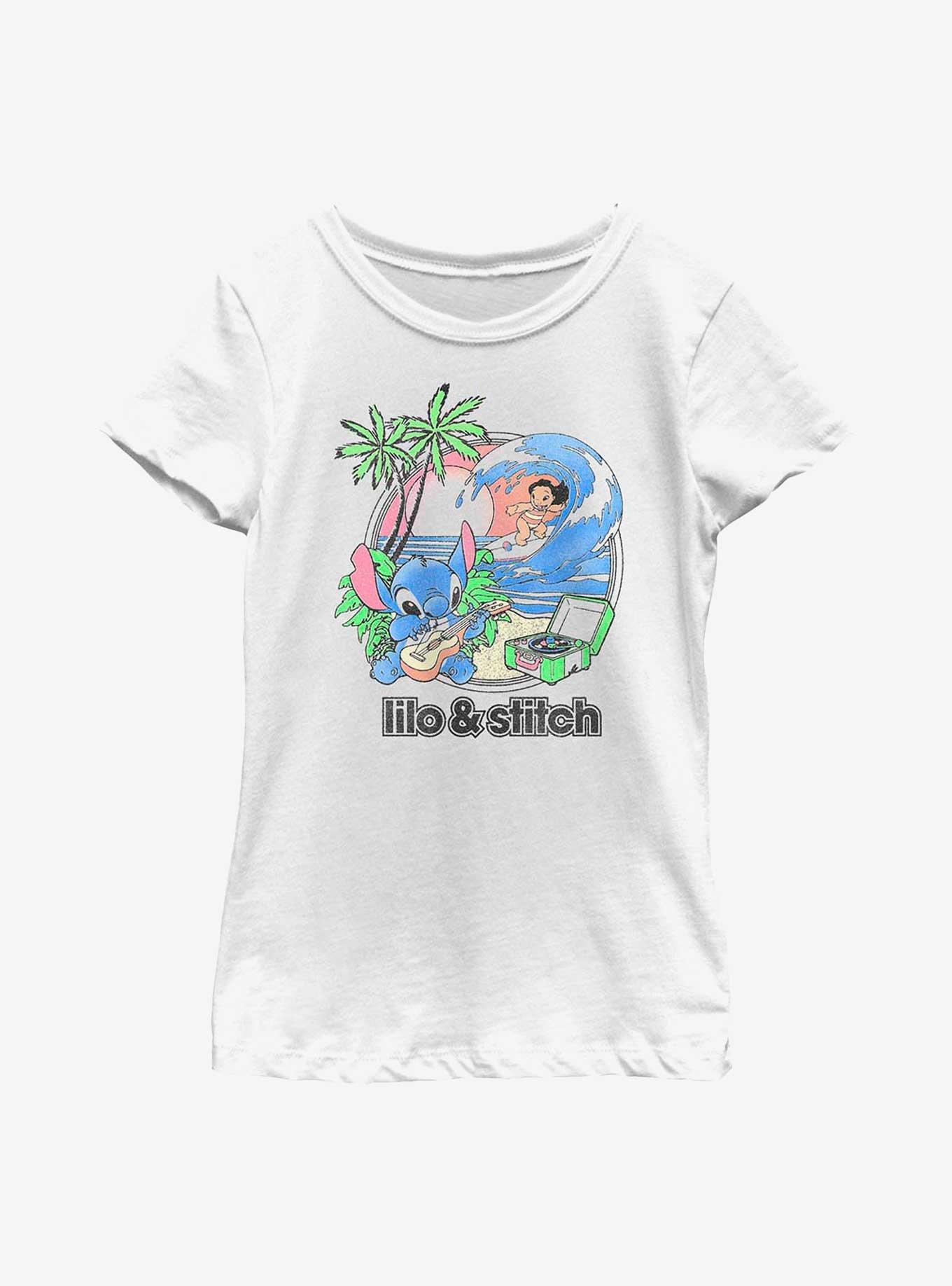 Disney Lilo & Stitch Beach Day Youth Girls T-Shirt, WHITE, hi-res