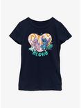 Disney Lilo & Stitch Angel and Stitch Groovy Heart Youth Girls T-Shirt, NAVY, hi-res