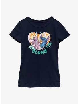 Disney Lilo & Stitch Angel and Stitch Groovy Heart Youth Girls T-Shirt, , hi-res