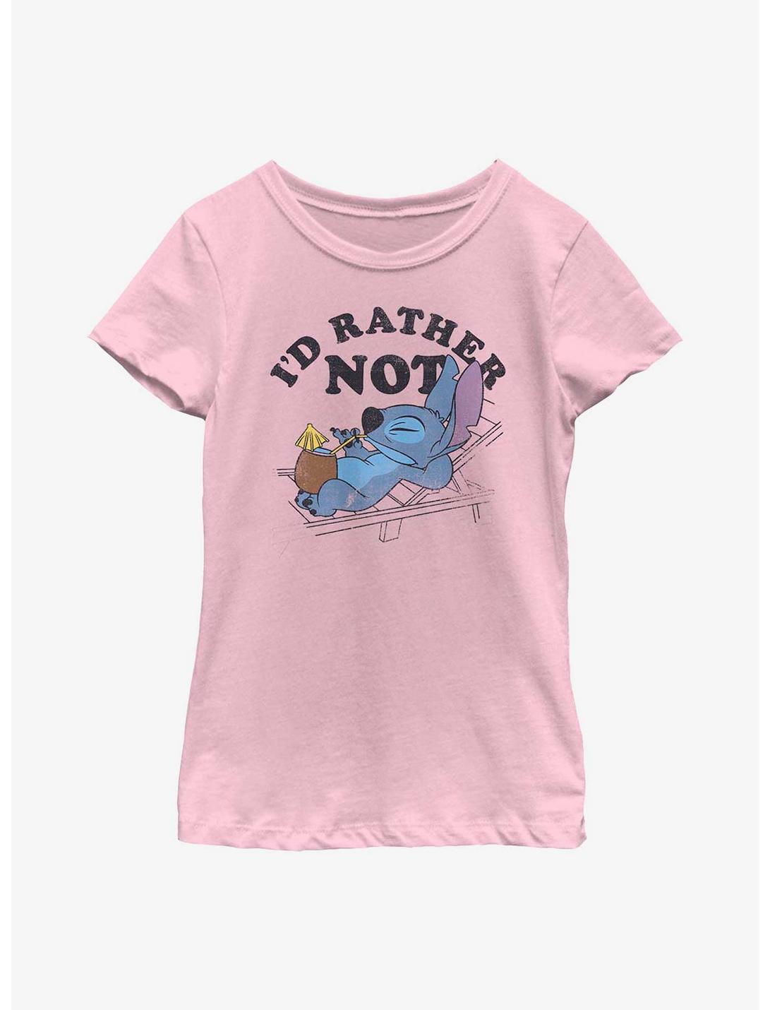Disney Lilo & Stitch I'd Rather Not Youth Girls T-Shirt, PINK, hi-res