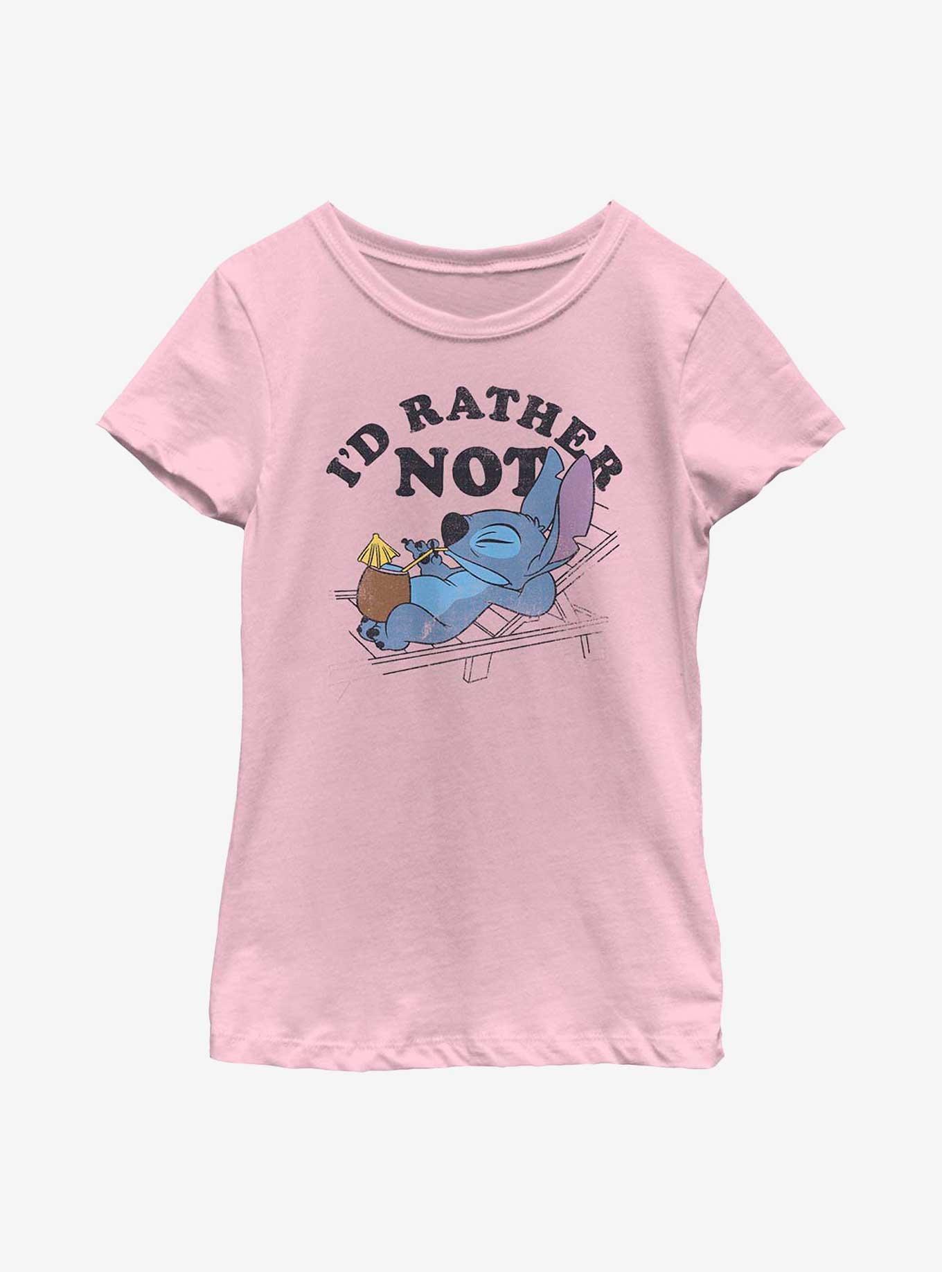 Disney Lilo & Stitch I'd Rather Not Youth Girls T-Shirt, , hi-res