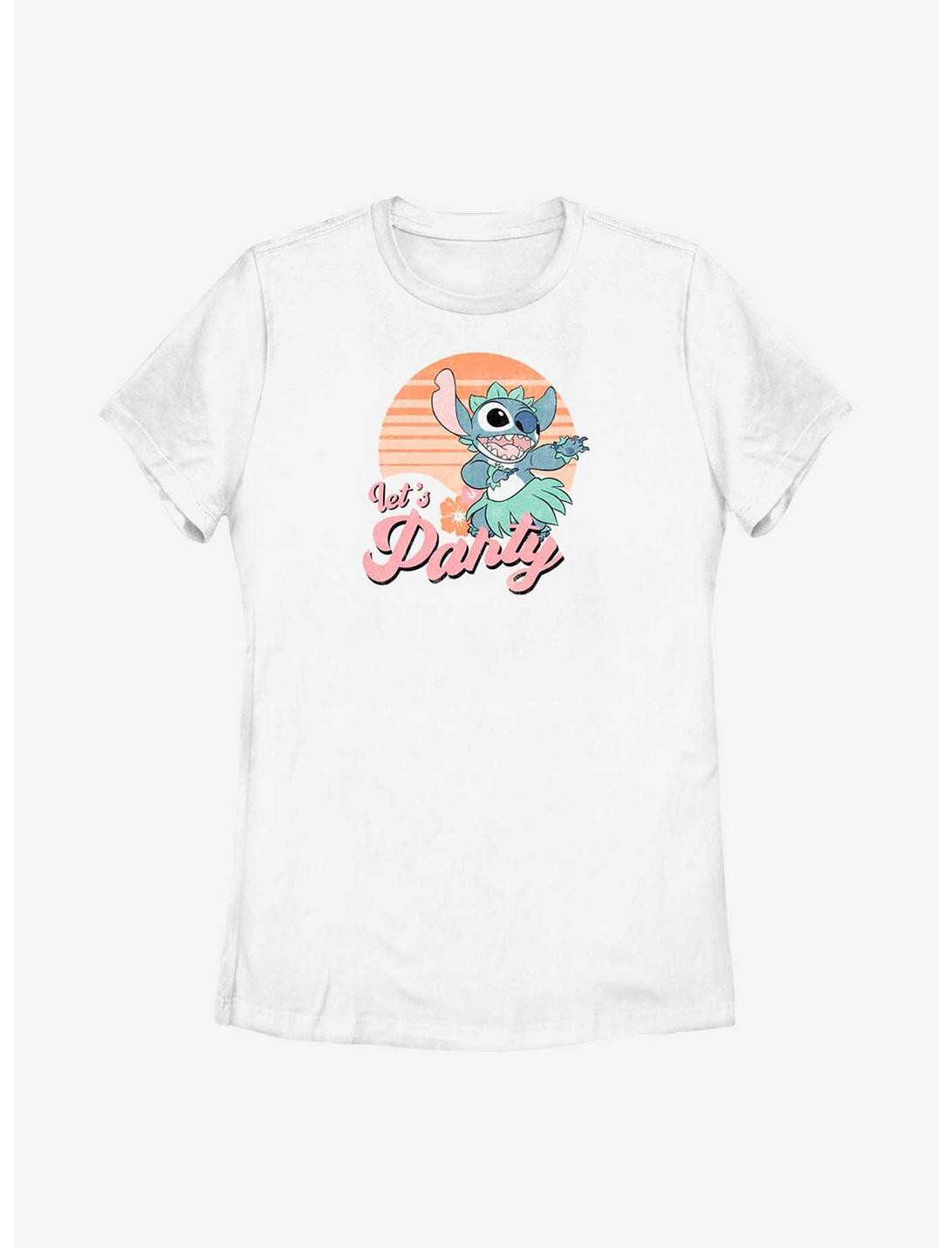 Disney Lilo & Stitch Let's Party Womens T-Shirt, WHITE, hi-res