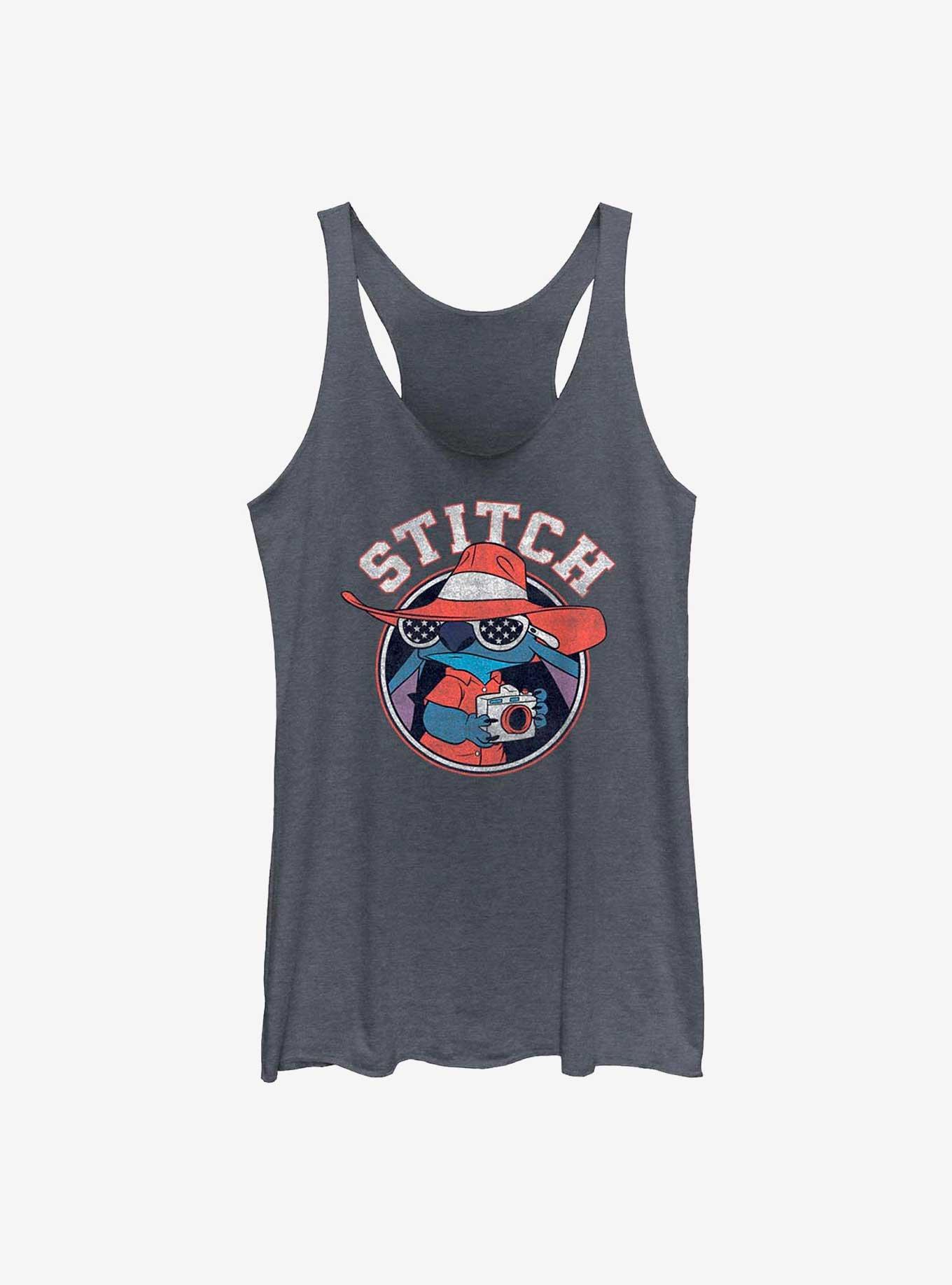 Disney Lilo & Stitch Tourist Stitch Womens Tank Top, NAVY HTR, hi-res