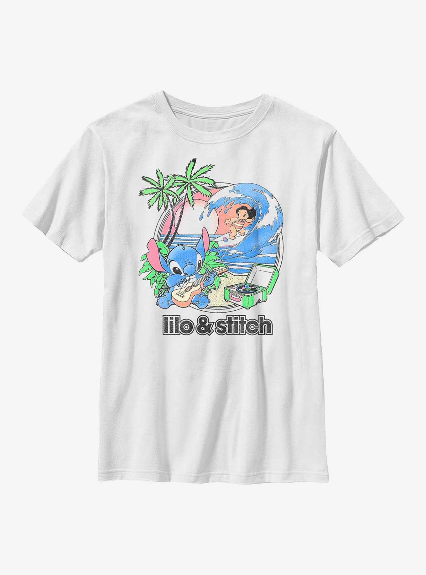 Disney Lilo & Stitch Beach Day Youth T-Shirt, WHITE, hi-res