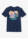 Disney Lilo & Stitch Angel and Stitch Groovy Heart Youth T-Shirt, NAVY, hi-res