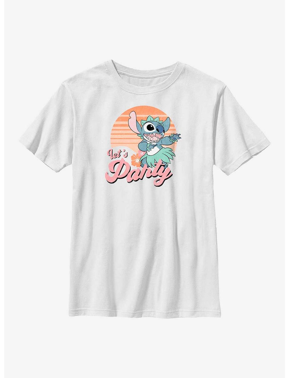 Disney Lilo & Stitch Let's Party Youth T-Shirt, WHITE, hi-res