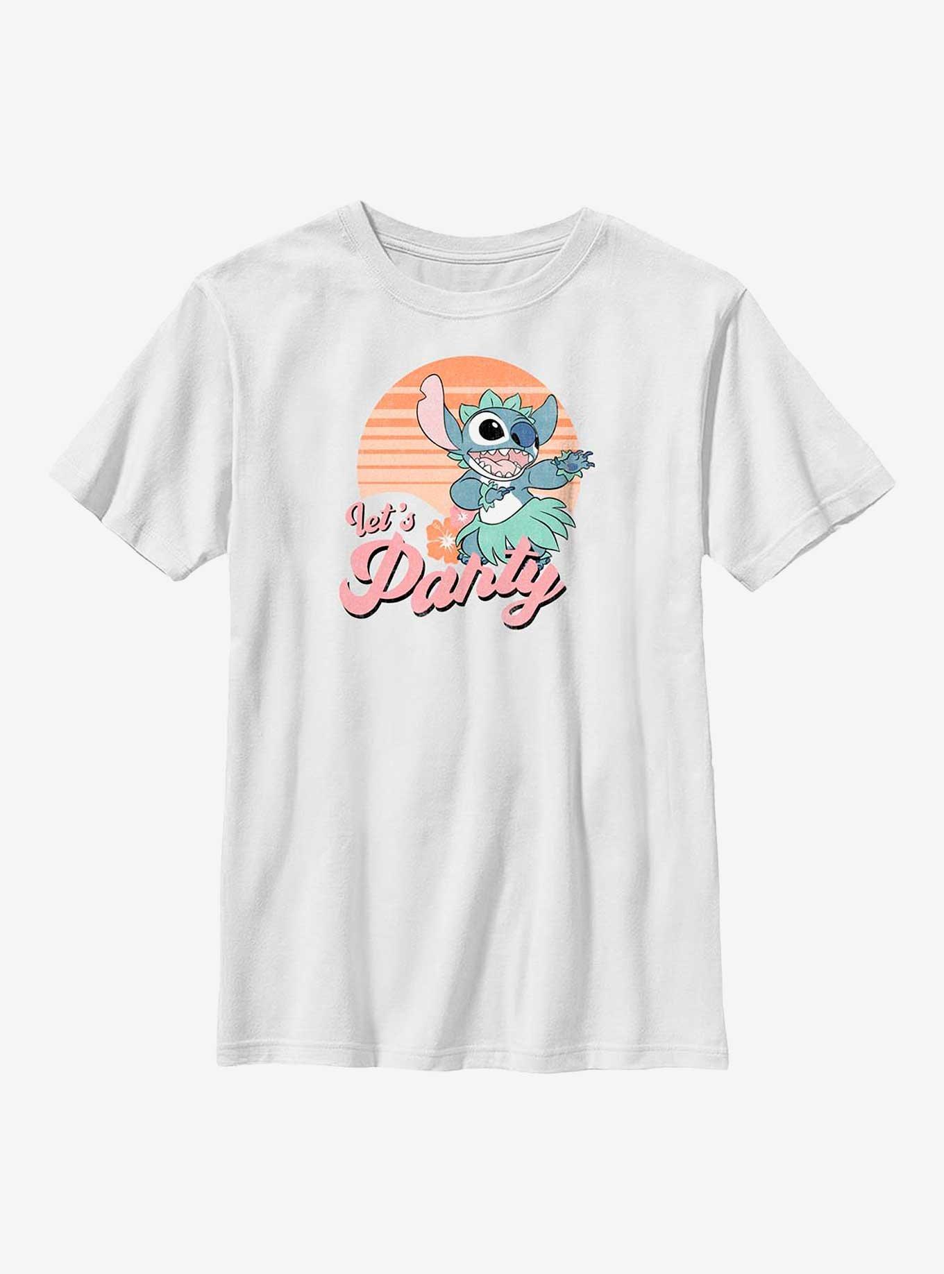 Disney Lilo & Stitch Let's Party Youth T-Shirt, WHITE, hi-res