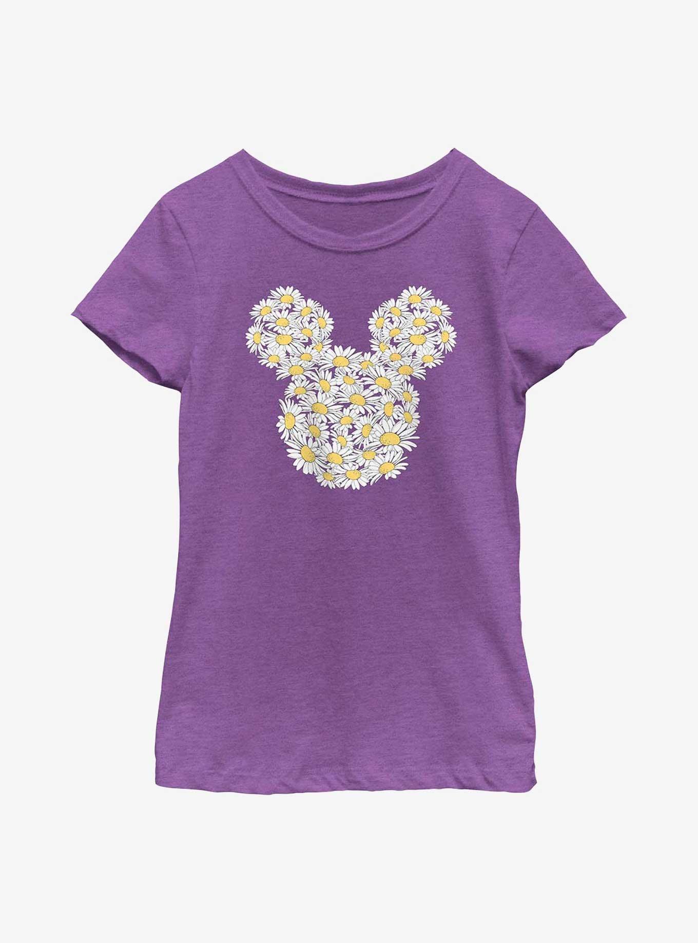 Disney Mickey Mouse Daisy Flower Fill Youth Girls T-Shirt, PURPLE BERRY, hi-res