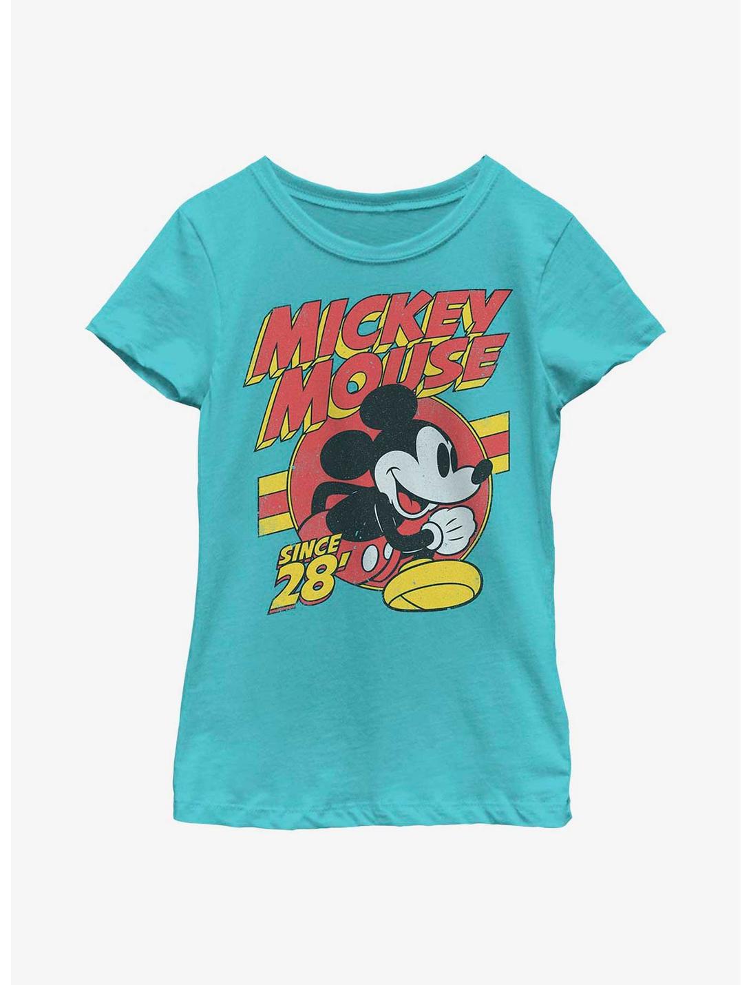 Disney Mickey Mouse Retro Run Youth Girls T-Shirt, TAHI BLUE, hi-res