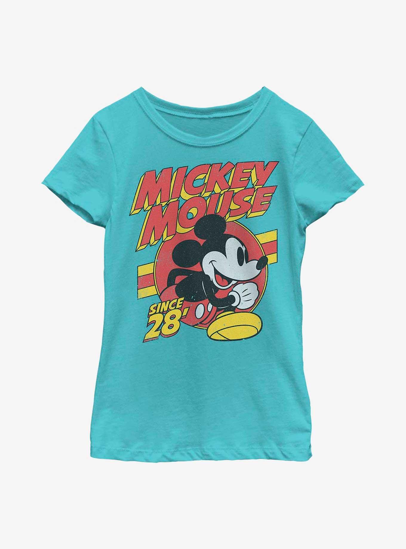 Disney Mickey Mouse Retro Run Youth Girls T-Shirt, TAHI BLUE, hi-res