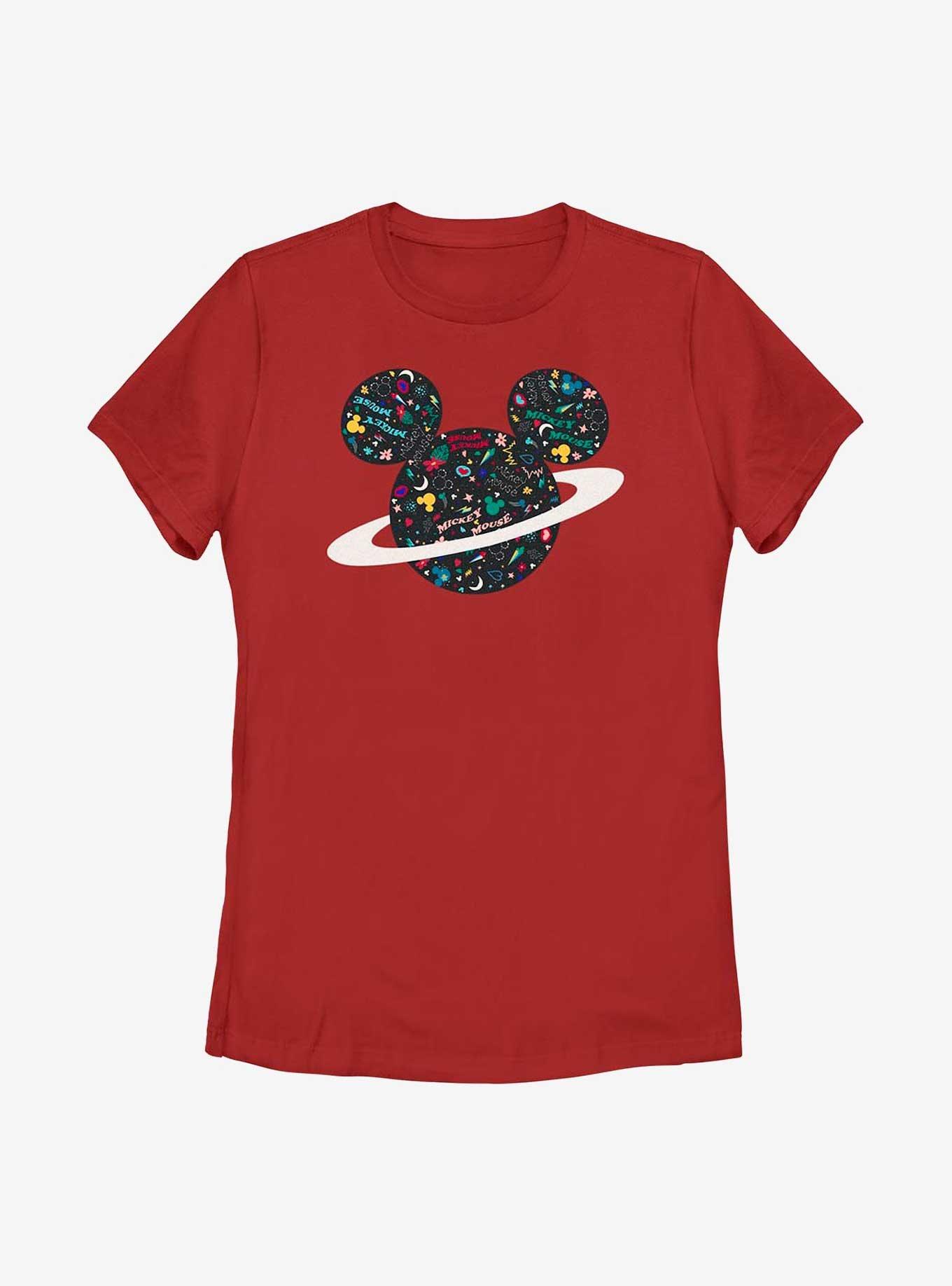 Disney Mickey Mouse Planet Mickey Womens T-Shirt, RED, hi-res