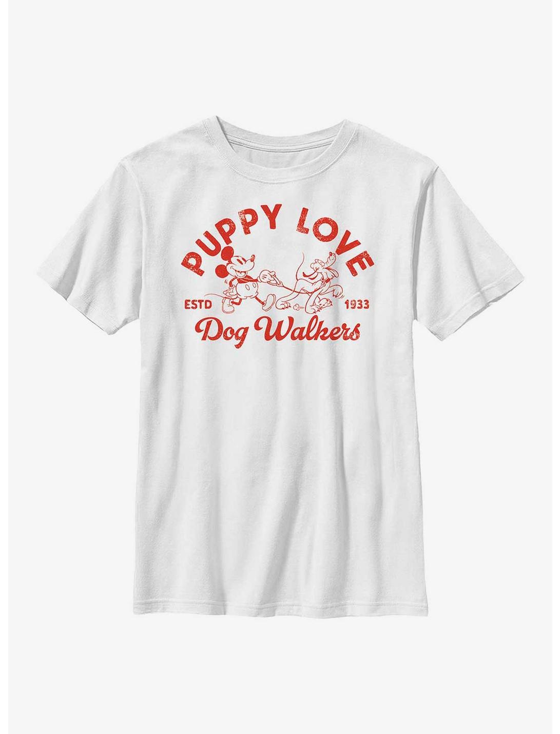 Disney Mickey Mouse Puppy Love Youth T-Shirt, WHITE, hi-res