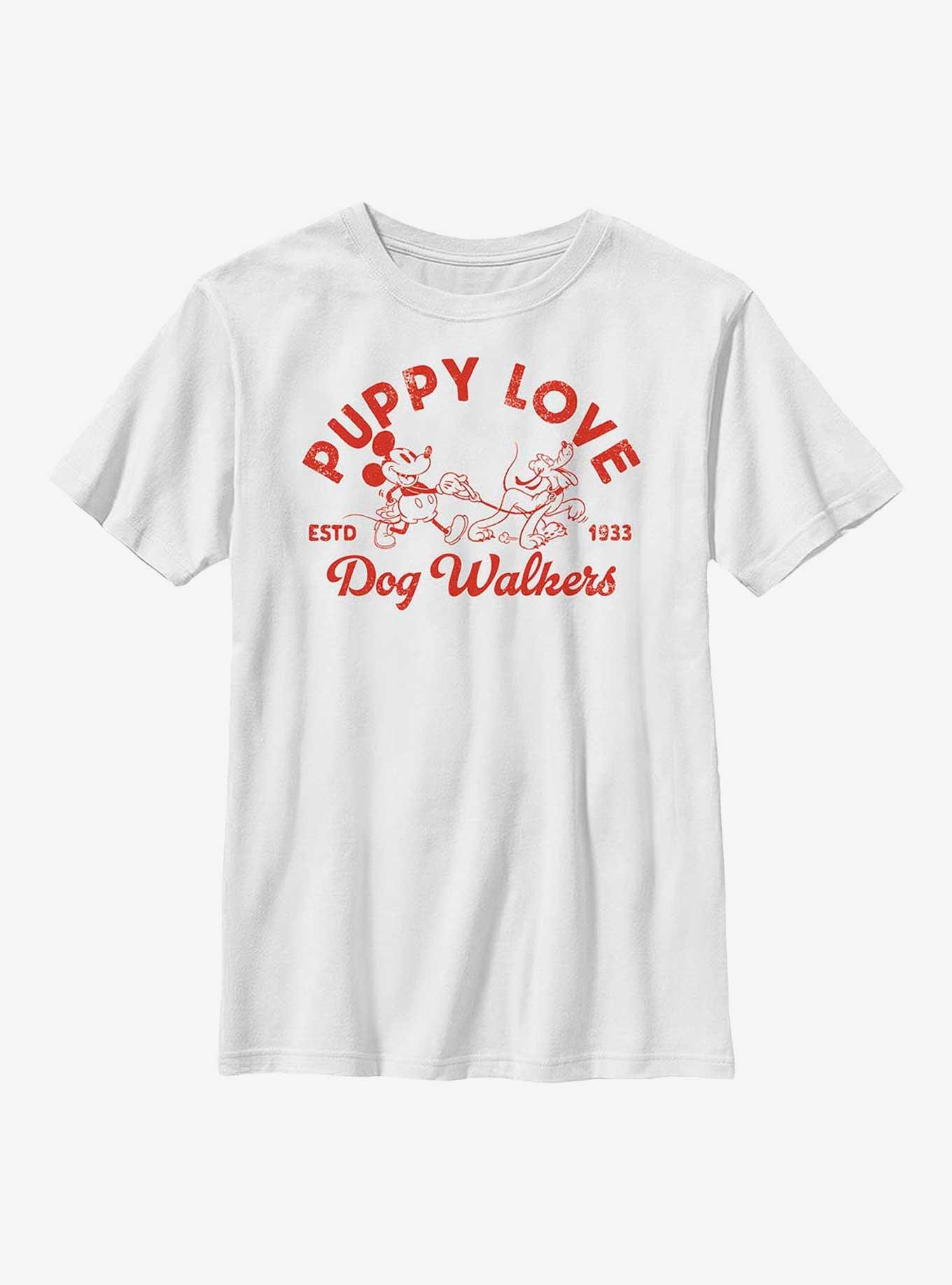 Disney Mickey Mouse Puppy Love Youth T-Shirt, WHITE, hi-res