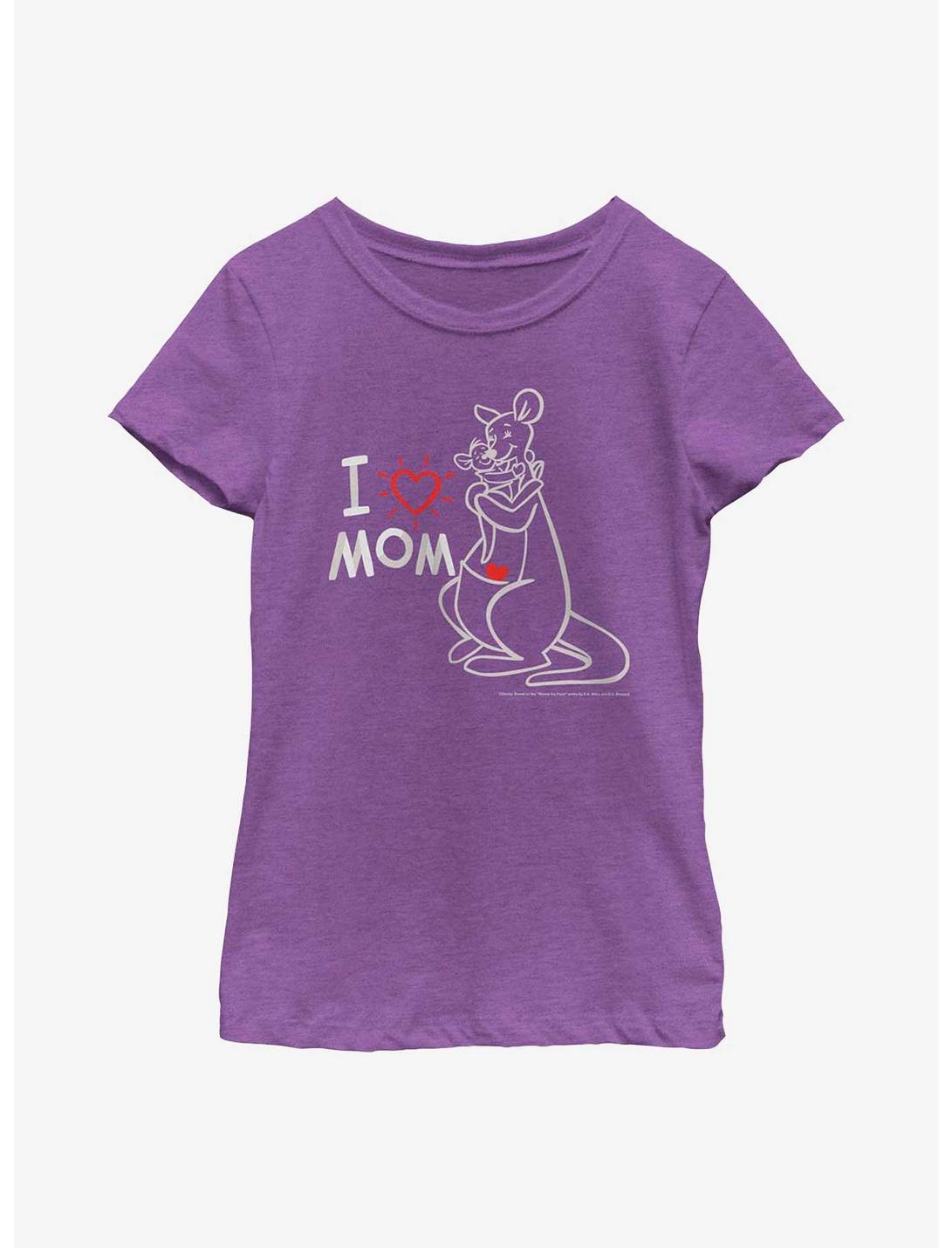 Disney Winnie The Pooh I Love Mom Youth Girls T-Shirt, PURPLE BERRY, hi-res